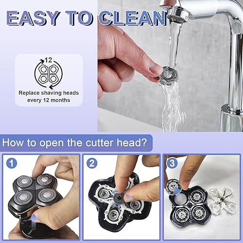 Miniatura 10 de Cabezal de repuesto para afeitadora de 5 cuchillas compatible con Skull Shaver para cabezas de afeitadora Pitbull Gold PROPitbull Platinum Pro