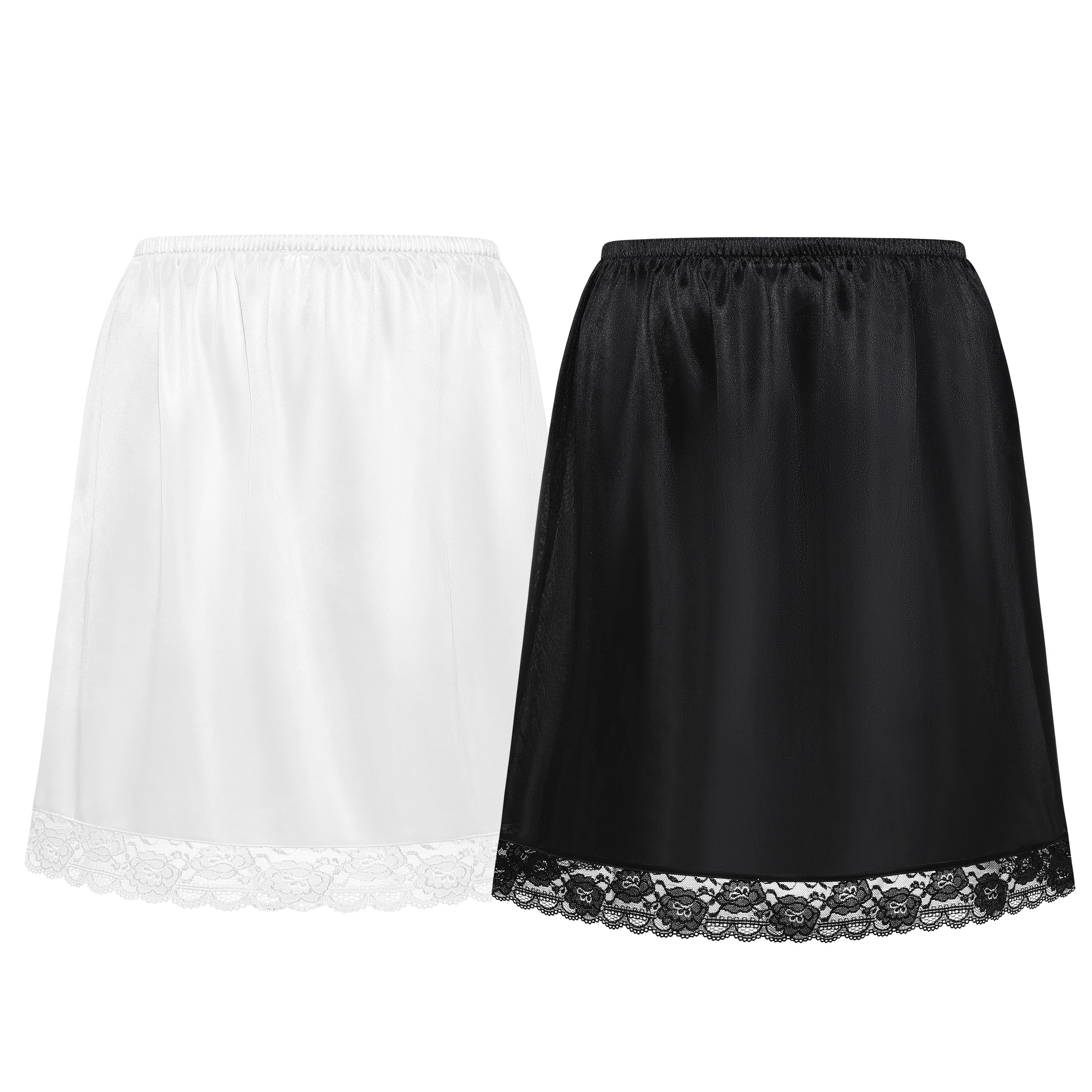 Coucoland Half Slips for Under Dresses - Black Womens Underskirt Half Slip Women Under Dress Shirt Skirt Extender