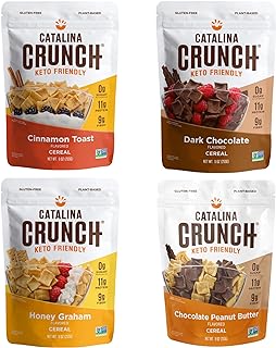 Keto Cereal Variety Pack (4 Flavors), 9oz bags | Low Carb, Zero Sugar, Gluten & Grain Free, Fiber | Keto Snacks, Vegan Snacks, Protein Snacks | Breakfast Protein Cereal | Keto Friendly Foods…