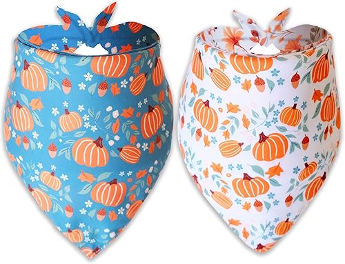 Miniatura 9 de Bandana de otoño para perros y gatos, bandana de Acción de Gracias, pavo y especias, calabaza para perros pequeños, medianos y grandes, mascotas y