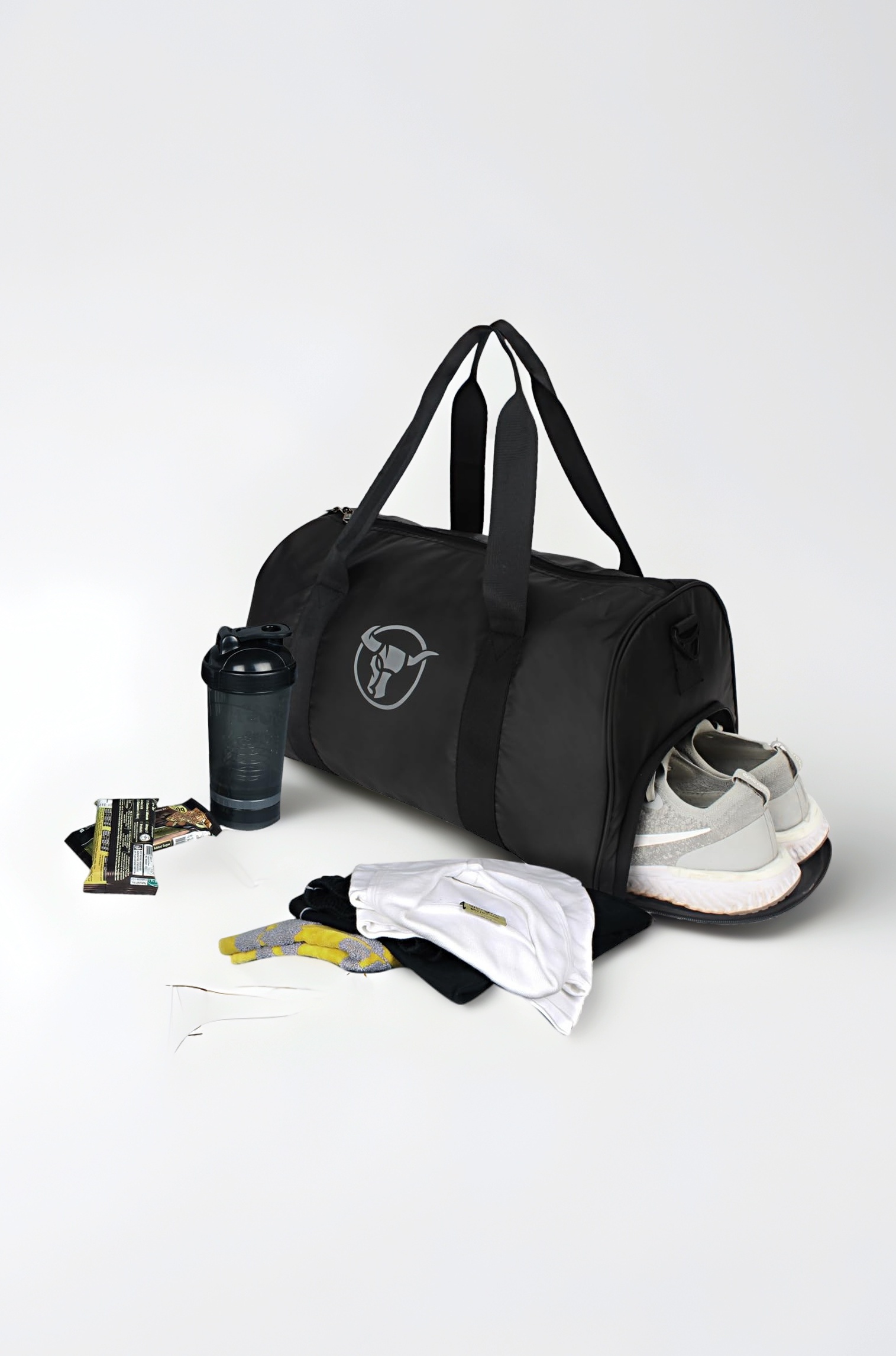 Fury Gym Bag for Men and Women | Sports Duffle Bag with Shoe Compartment | Workout, Exercise, Fitness | Black