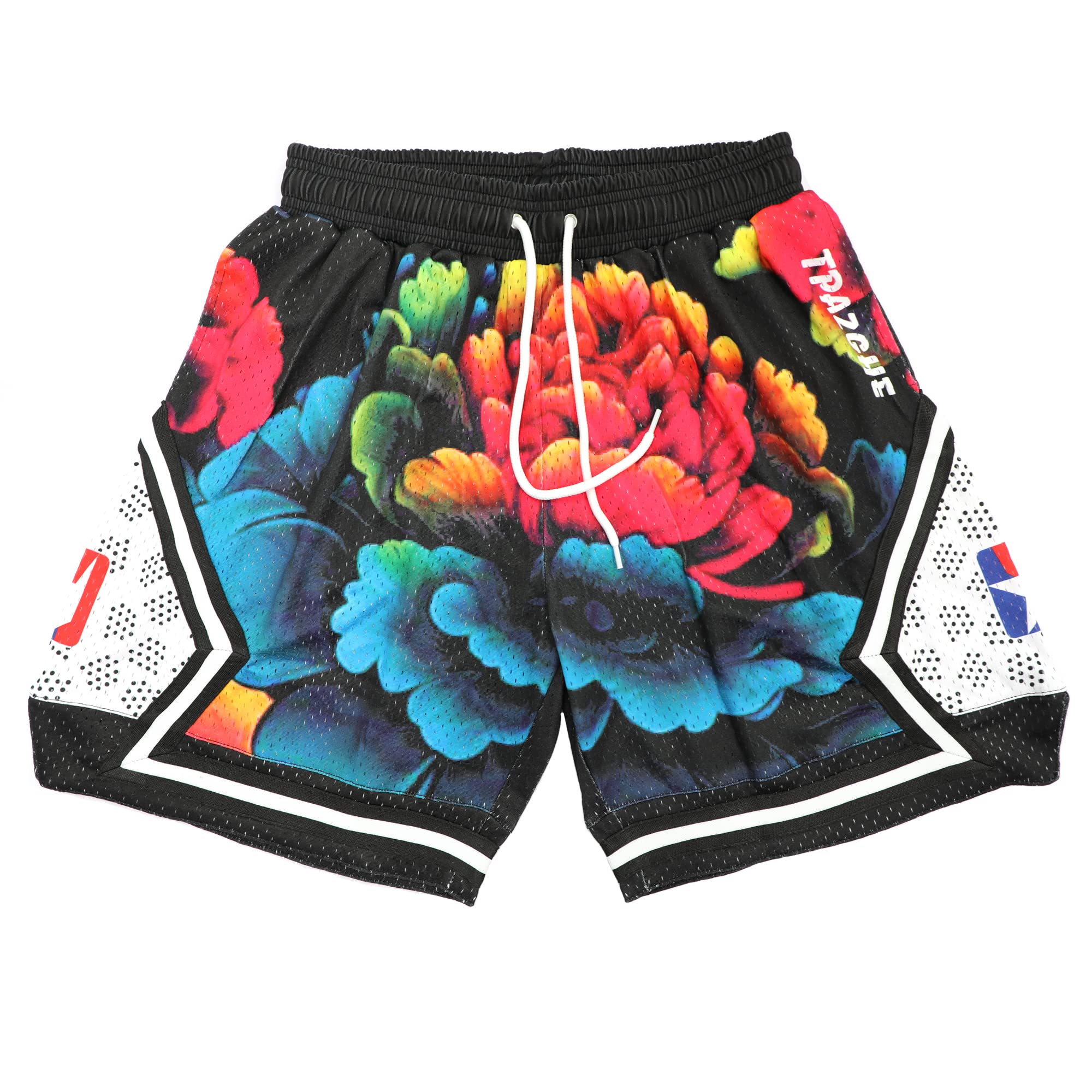 Mens Sports Short Quick Dry Polyester Vintage Basketball Shorts with Pocket
