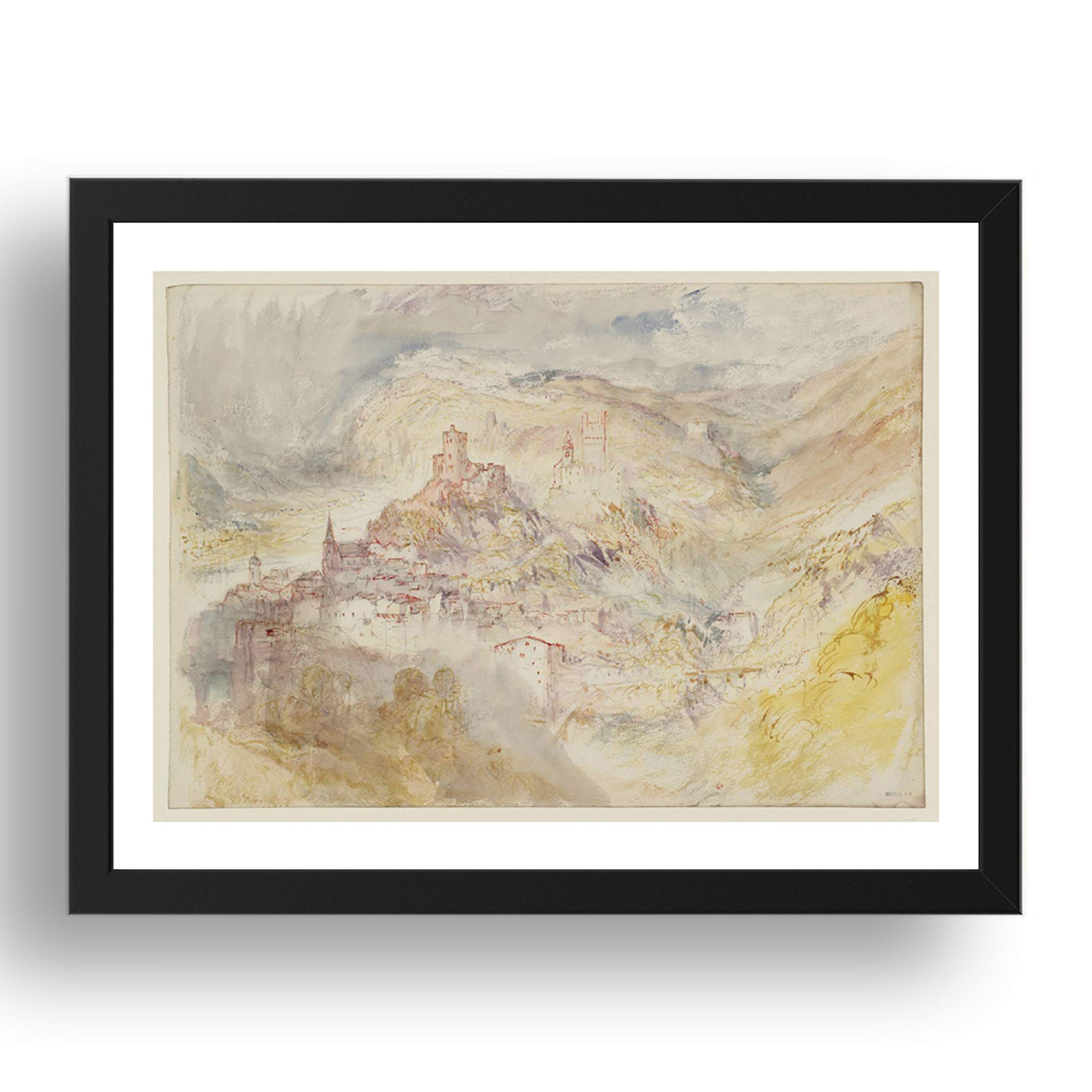 Period Prints Neckarsteinach on the Neckar, 1844 by Joseph Mallord William Turner RA, A3 reproduction in 17x13 inch frame