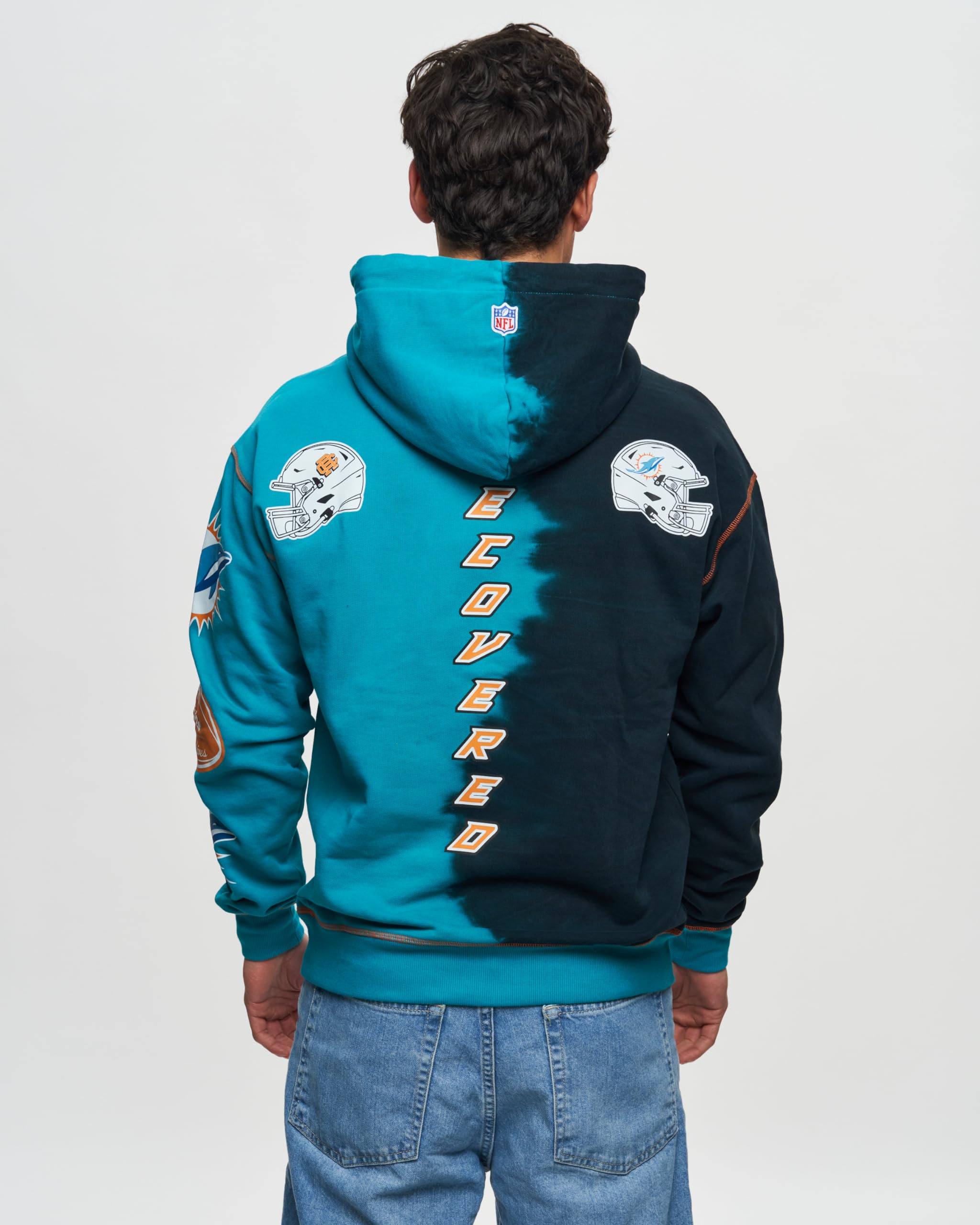 Recovered Sudadera con Capucha Sudadera con Capucha NFL Efecto Tinte de Tinta