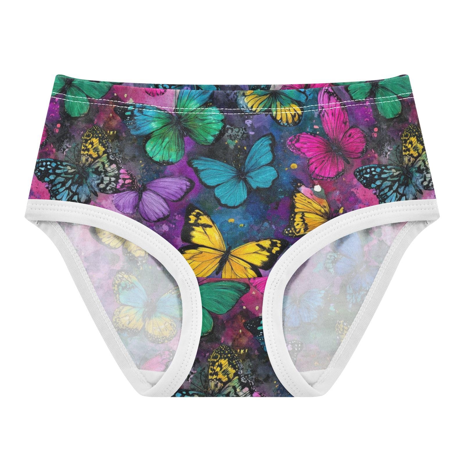 Wusikd Colorful Butterflies Various Girls Underwear Cotton Girls Briefs Soft Toddler Underwear 2T