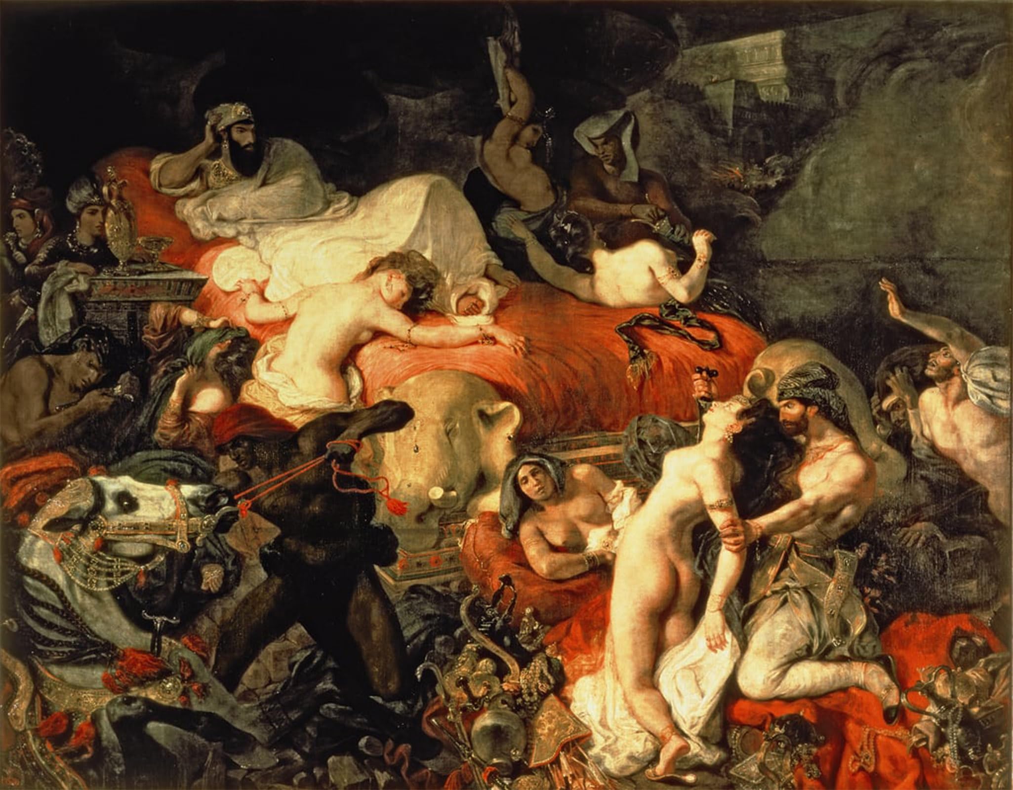 SERENDIPITP Vintage Picture Print on Canvas Wall Art Poster the Death of Sardanapalus by Ferdinandeugene Delacroix Artwork Print Poster for Wall Decor 60x90cm