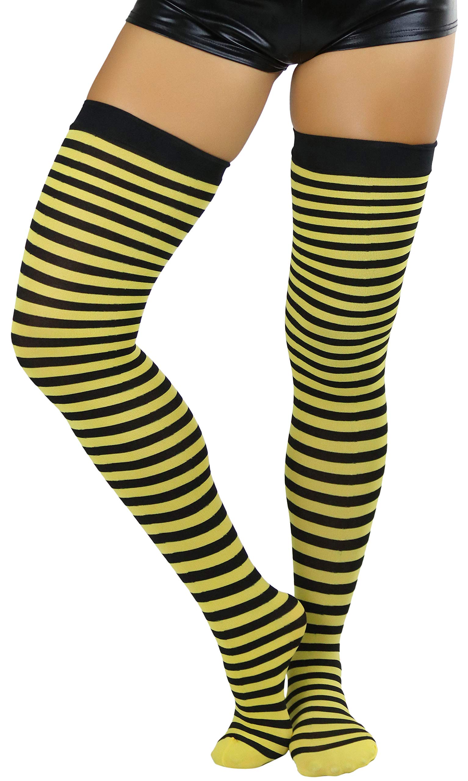 ToBeInStyle Women’s Opaque Hosiery Thin Striped Thigh High Long Stocking