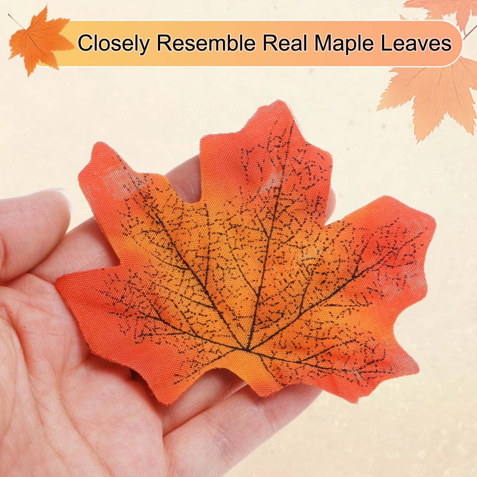 M METERXITY 300-Pack Artificial Maple Leaves - Image 2