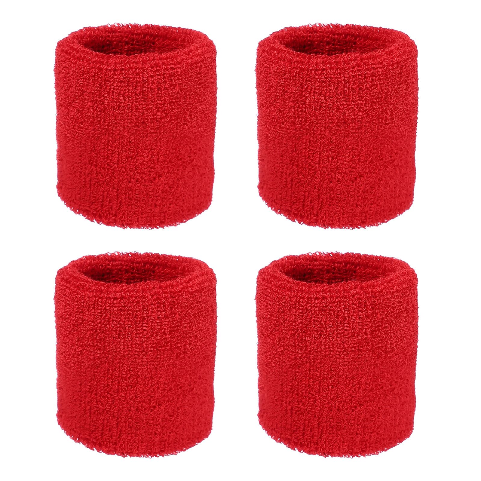 YELARXI Wristbands Sweatbands, Wrist Bands for Sweat Sports Wristbands 3x3 in & 4 Pack & Scarlet-Fitting for (Tennis/Basketball/Football/Running/Working Out/Men & Women)