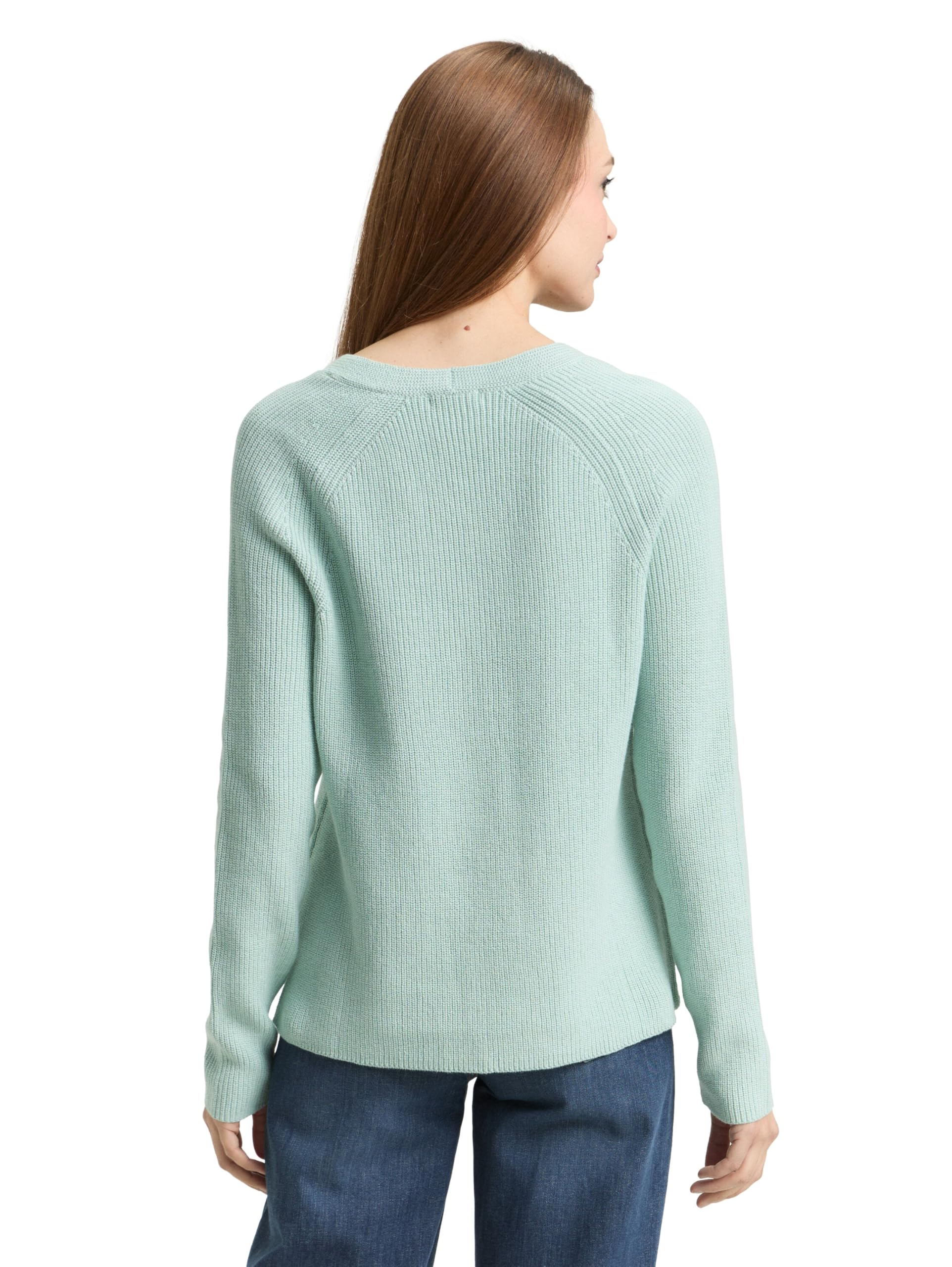 TOM TAILOR Damen Strickpullover mit V-Ausschnitt