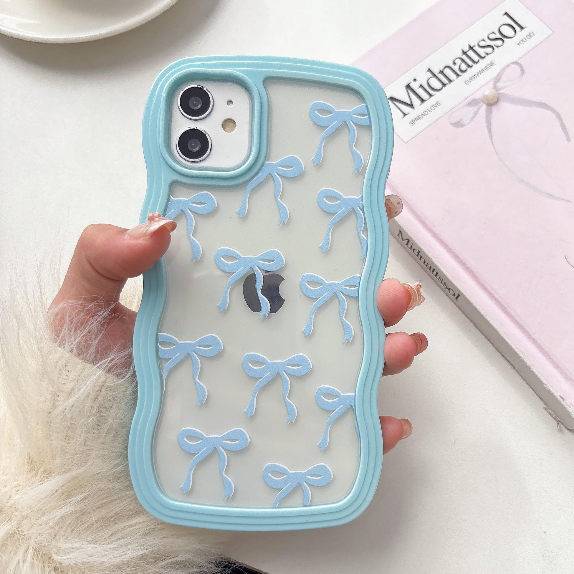 Coque iPhone 11 esthétique bleu pastel pour fille - 8
