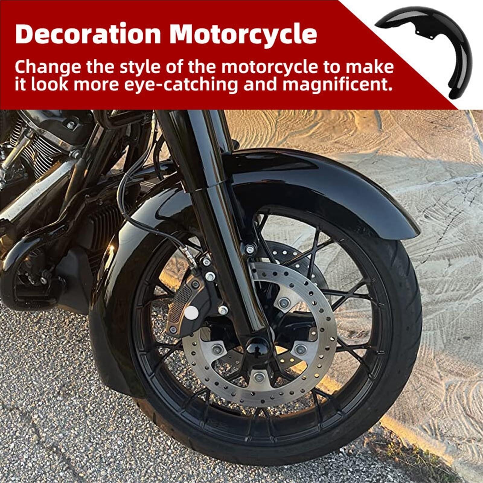 Błotniki motocyklowe, błotniki 17" Plastikowy błotnik przedni motocyklowy pasujący do Harley Touring Electra Street Glide Road King Ultra Baggers Błotnik motocyklowy Błotnik zmodyfikowana