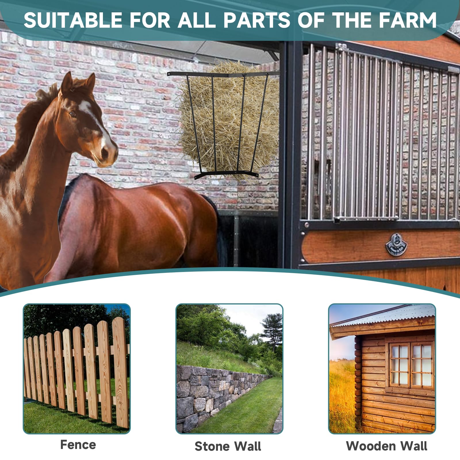 Corner Hay Rack Carbon Steel Hay Feeder Blanket Holder 23.3 x 13.2 x 21.7In Wall Mounted Hay Rack Hay Feeder for Horses Goats Farm Indoor and Outdoor Use - image 6