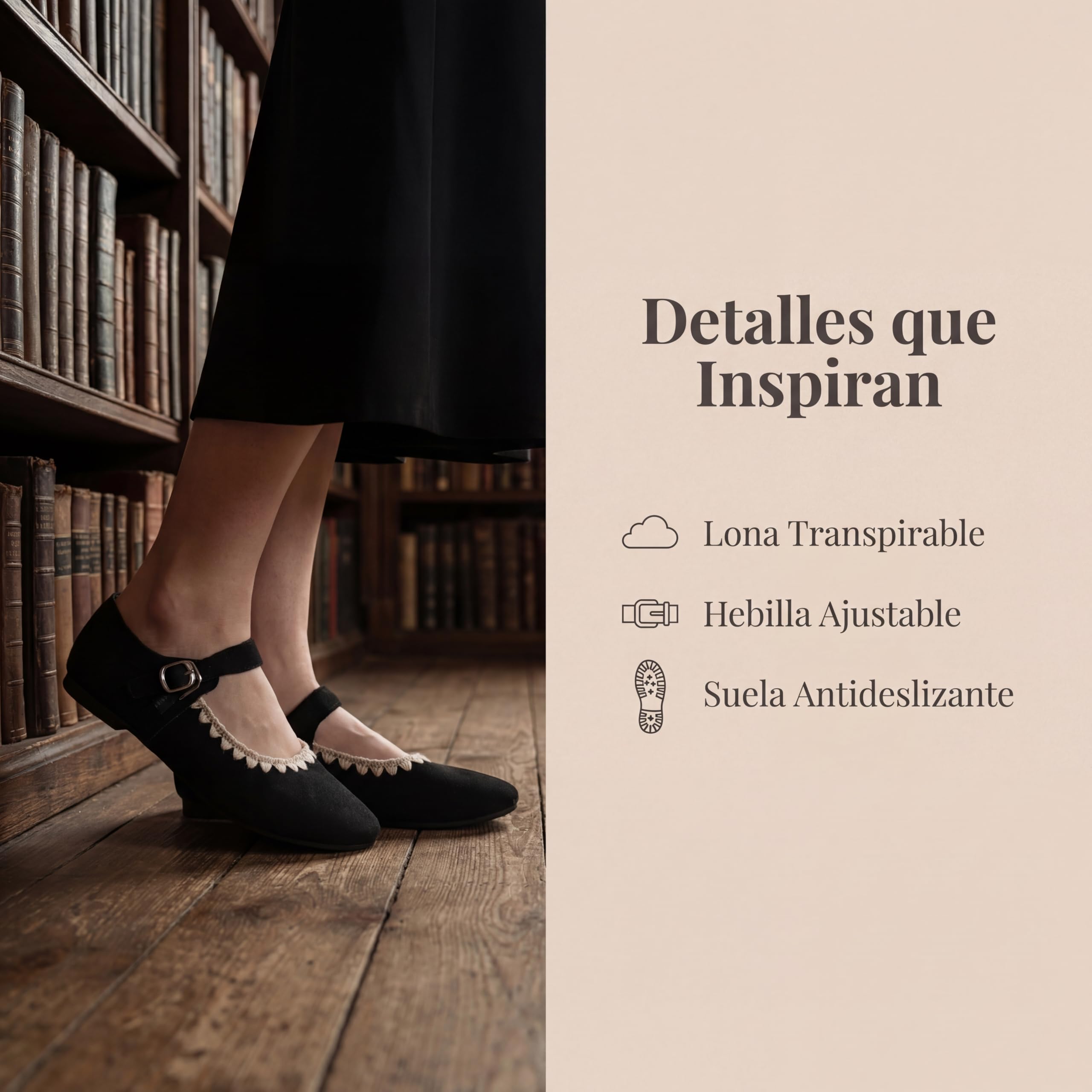 GLAMORA Bailarinas Mujer con Hebilla Cierre Rápido Zapatos Planos Punta Redonda Mary Jane Cómodos Ajuste Seguro Borde Decorativo Cosido Calzado Primavera Verano