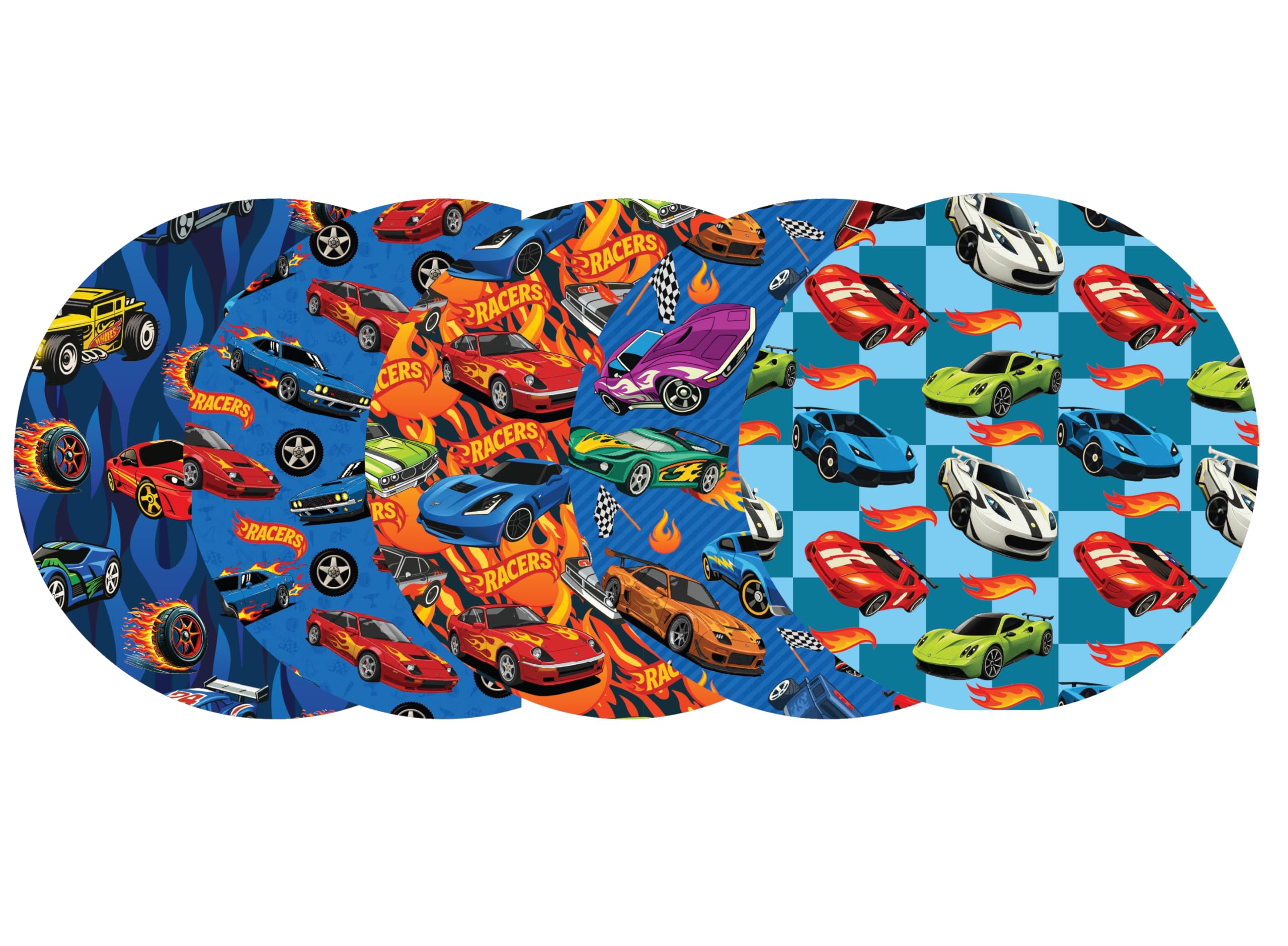 Glucomart Adhesive Patches Compatible with Libre 3 & Dexcom G7 - Complete Coverage 5-Pack Waterproof Tape CGM Cover (Racers)