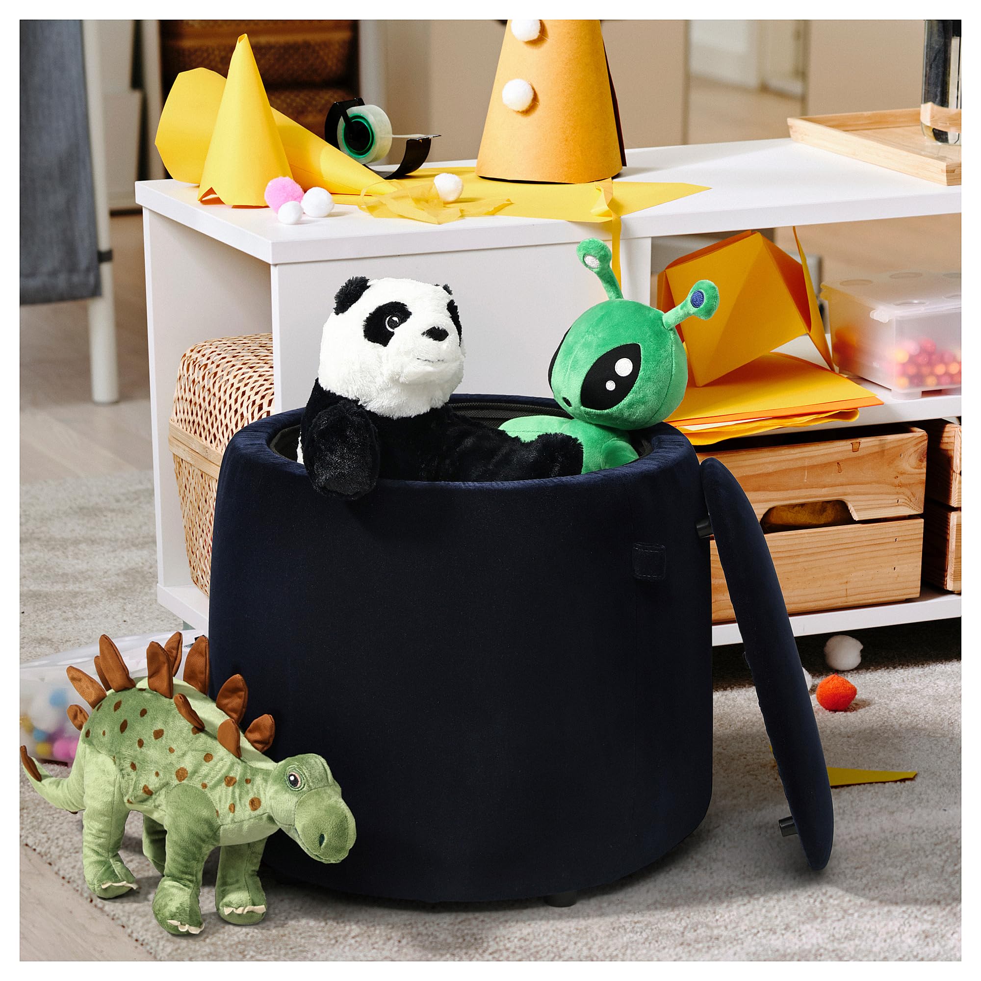 ProTuning JÄRRESTAD Pouf, con contenitore/Djuparp blu scuro