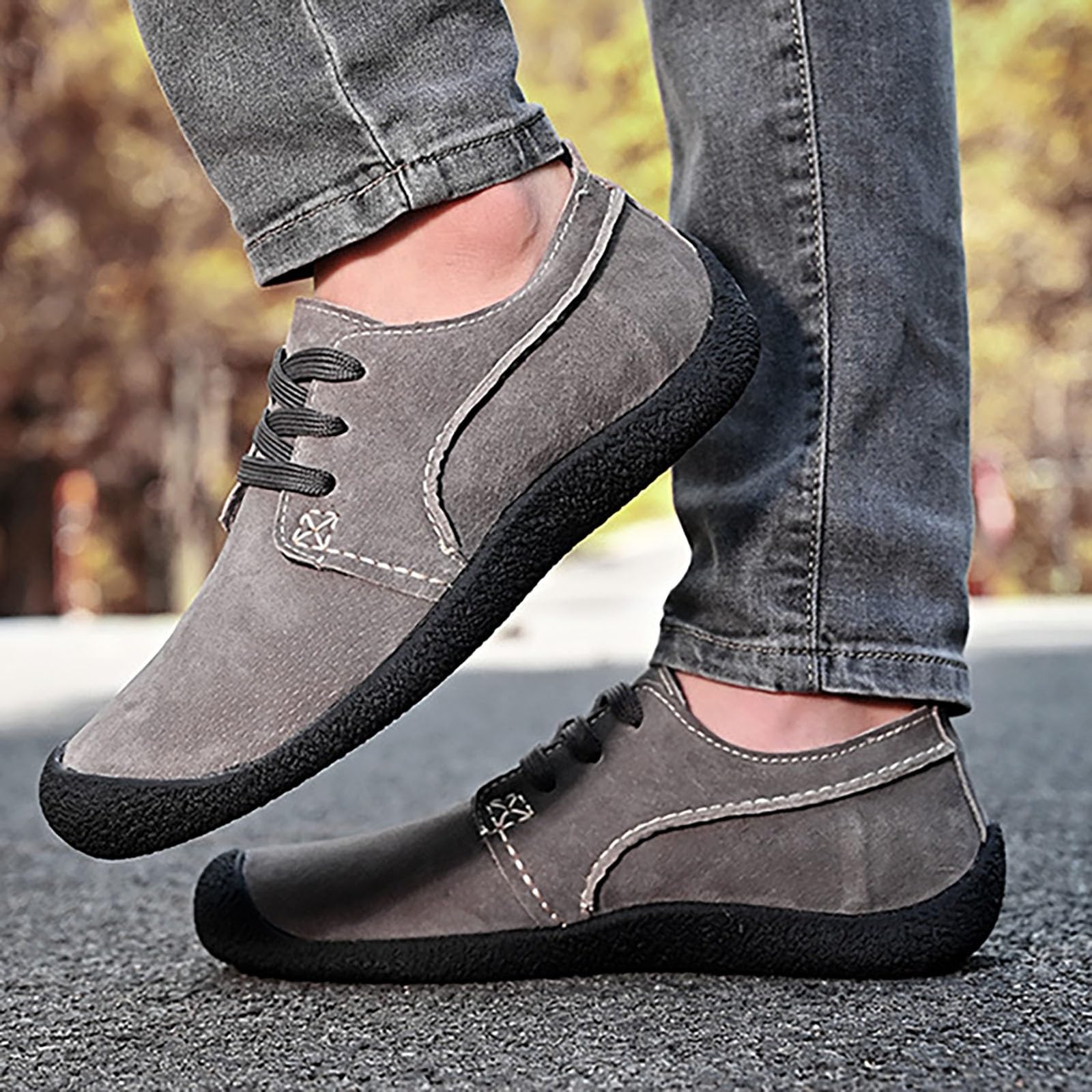 Zapatos descalzos para hombre, para exteriores, extraanchos, descalzos