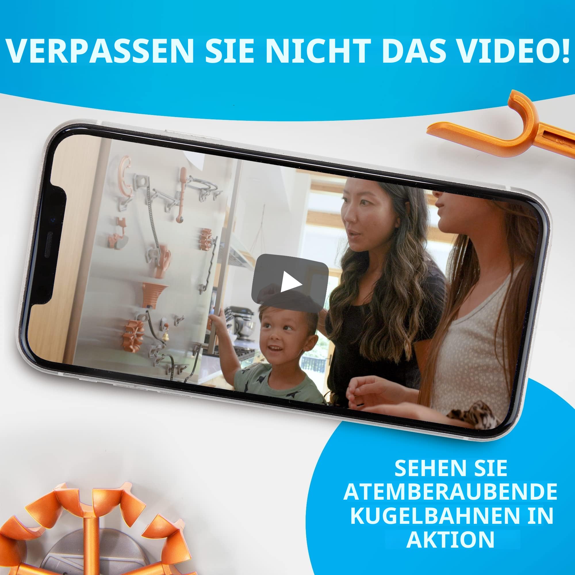 NATIONAL GEOGRAPHIC Magnetischer Murmelbahn-Set - 150-teiliges MINT-Bauset für Kinder, Erwachsene mit Magnetstrecke, Trickstücken & Murmeln für einen Murmel-Labyrinth auf jeder magnetischen Oberfläche
