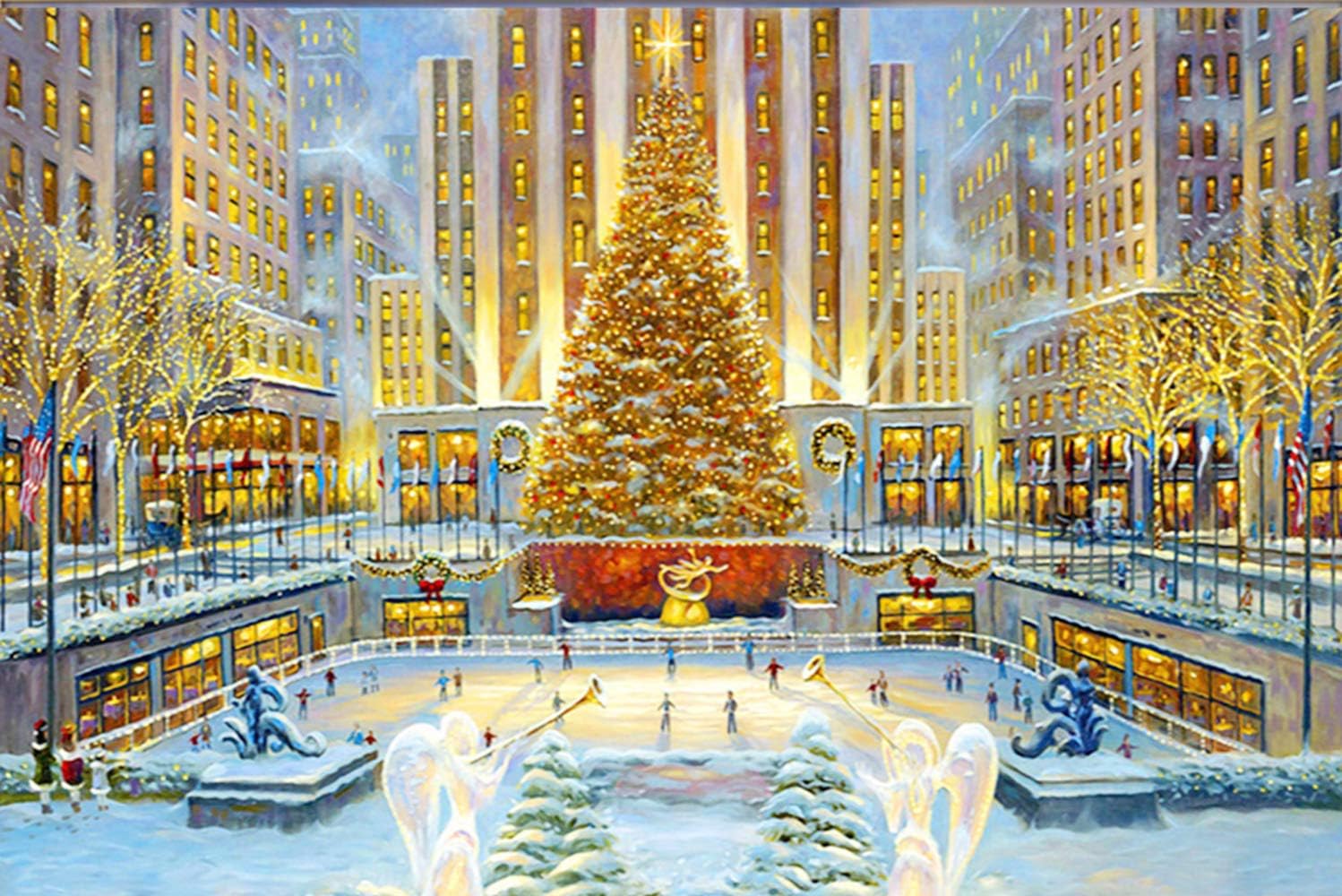 Large Size Diamond Art,DBG Diamond Painting Full Kits Crystal Rhinestone Pictures Arts Craft for Living Room Bedroom Home Decor 19X15 Inches(City Nights)