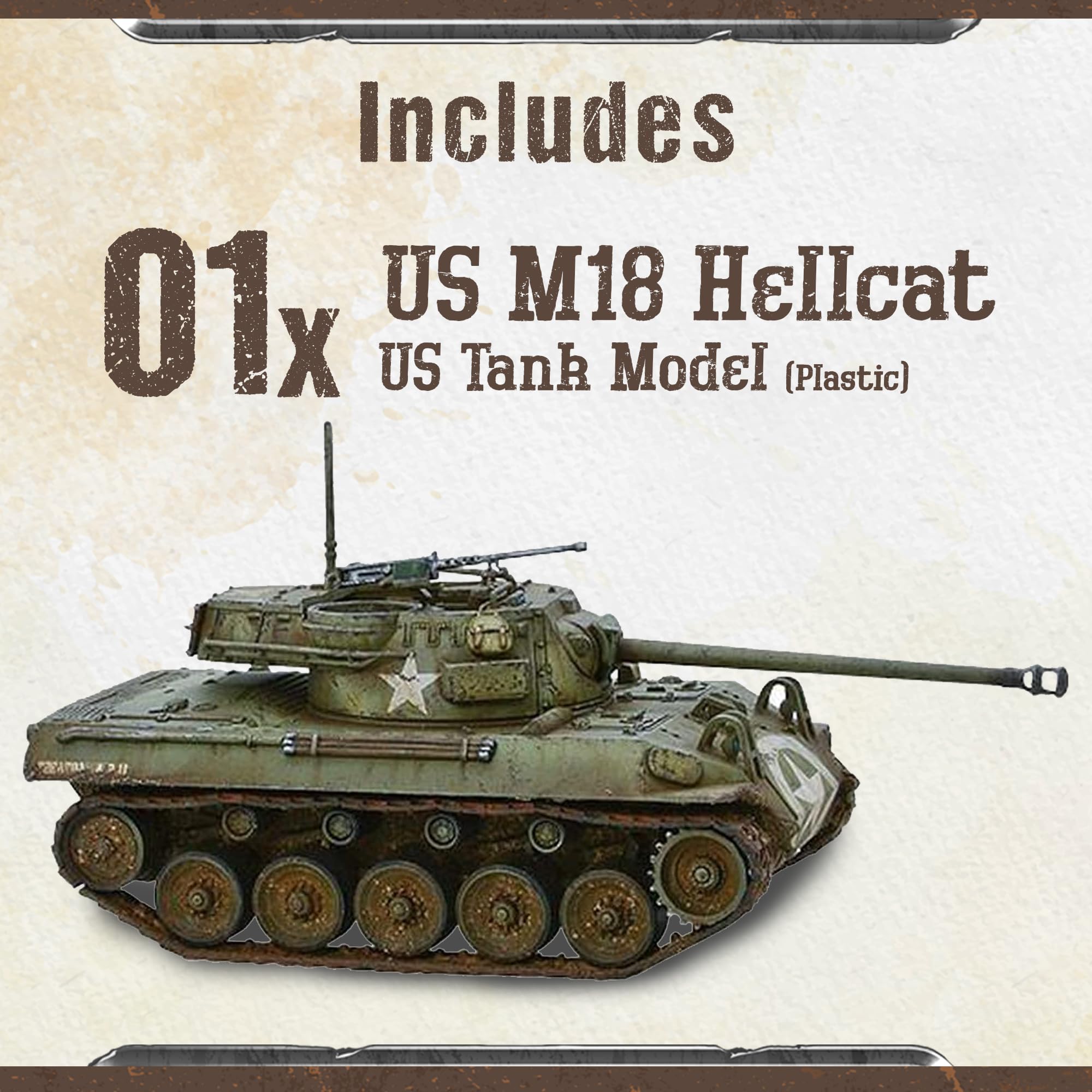 Bolt Action Tank - Warlord Games M18 Hellcat US Army Tank 28 mm Miniature + Digital Tank War – Kit modello di serbatoio militare e serbatoio giochi in miniatura di Wargames