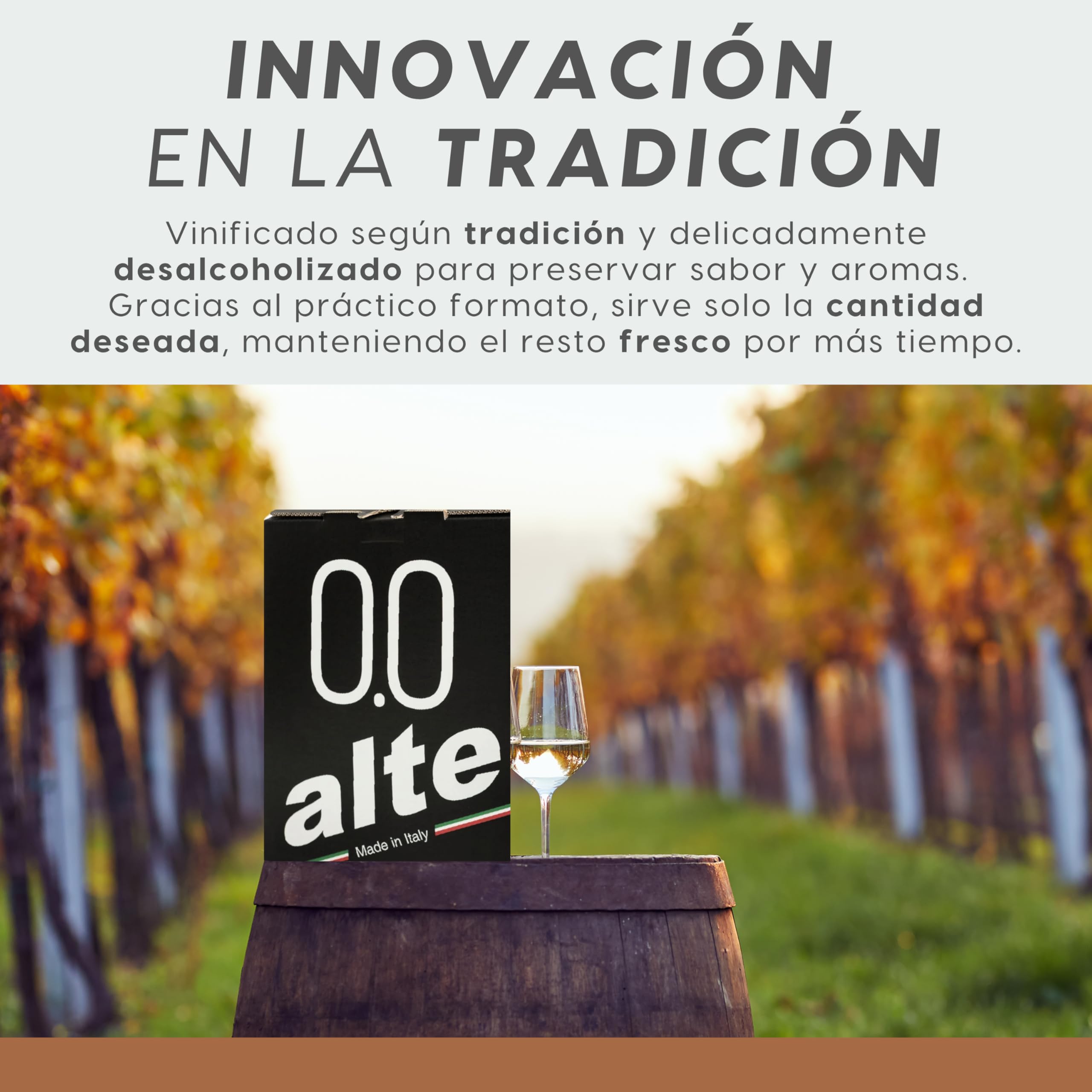ALTERNATIVA Bag in Box 5L Blanco Seco Sin Alcohol 0,0% - Made in Italy | Bebida Desalcoholizada Premium Ideal para Celebraciones, Regalos y Momentos Especiales