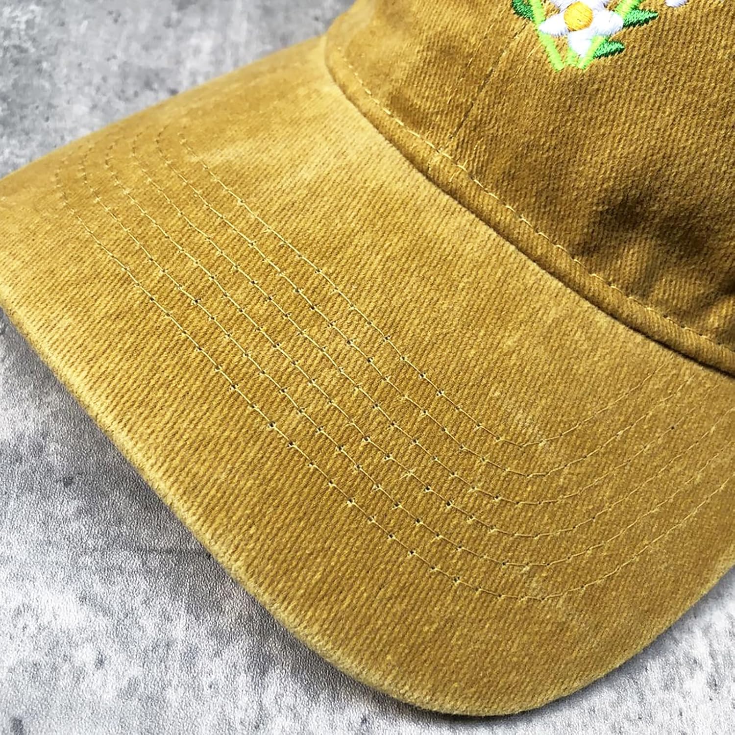 Women's Vintage Floral Hat Wash Cotton Adjustable Dad Embroidered Baseball Cap for Men image 5