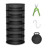 Herb Drying Rack, 2 ft 6 Layers Hanging Mesh Plant Racks with Zipper, Grow Tent Drying Rack for Herbs, Flowers, Seeds