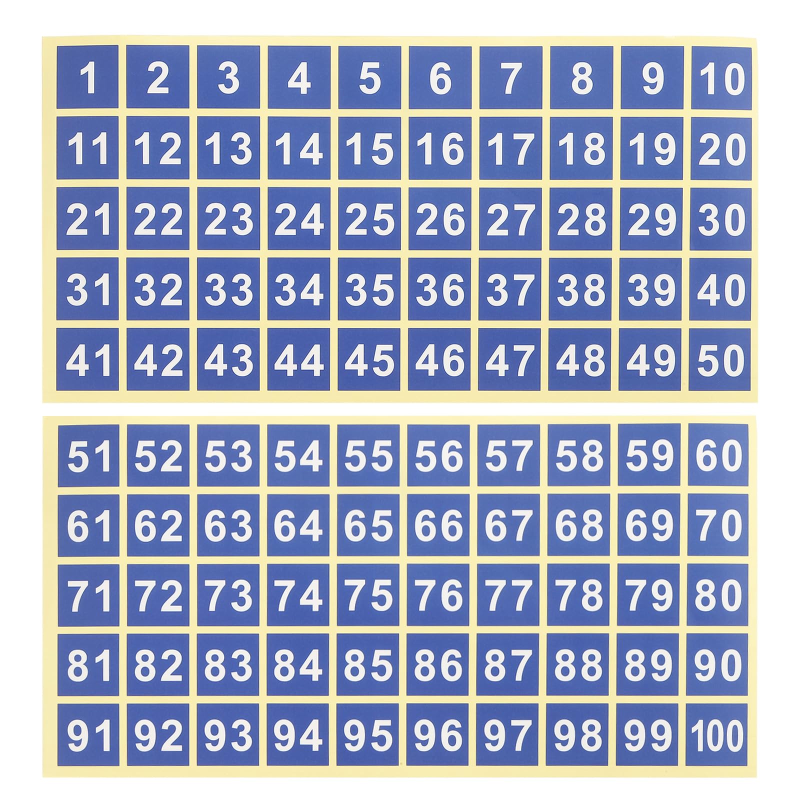 PATIKIL 25mm Consecutive Number Stickers 1-100, Square Self-Adhesive Vinyl Number Decals for Inventory Storage Organizing, Locker, Toolbox, Bins, Indoor Outdoor, Blue โ image 1