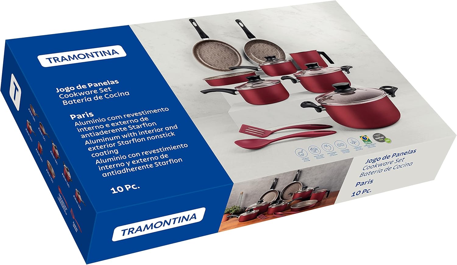 Melhores Panelas Antiaderentes (2025): Top 7 Jogos que Valem a Pena 2 Jogo de Panelas Tramontina Antiaderente Paris 10 Pç