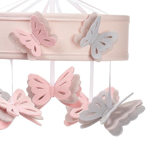 Miniatura 3 de Lambs & Ivy Baby Blooms Pink Butterfly Musical Baby Cuna Móvil Chupete Juguete