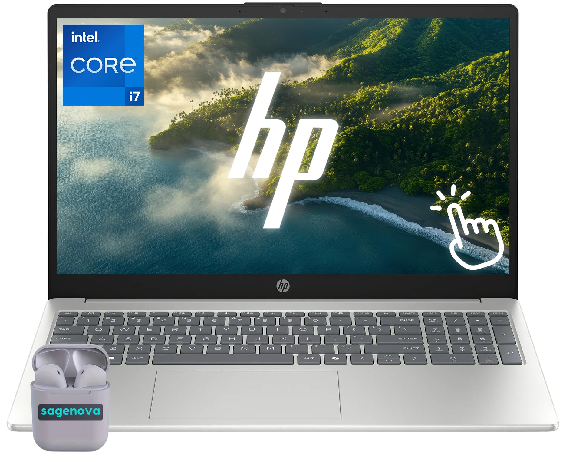 HP 15 Touch Screen Business Laptop Computer, 15.6" FHD LED Touchscreen Laptop, Intel Core i7-1355U(10-Core), Windows 11, 32GB RAM 1TB SSD, Numeric