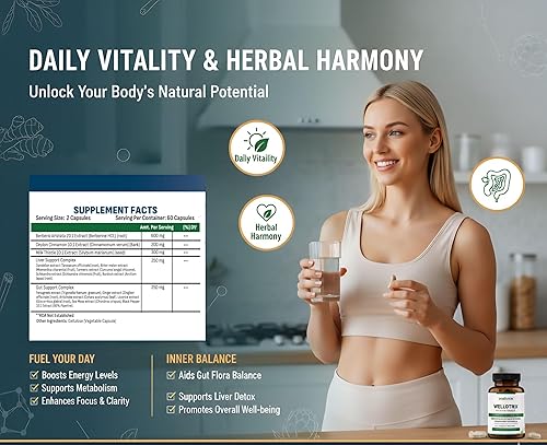 Miniatura 2 de Extracto de berberina 1600 mg con cardo mariano, canela de Ceilán y extractos de hierbas - Glucosa avanzada y apoyo metabólico - 120 cápsulas