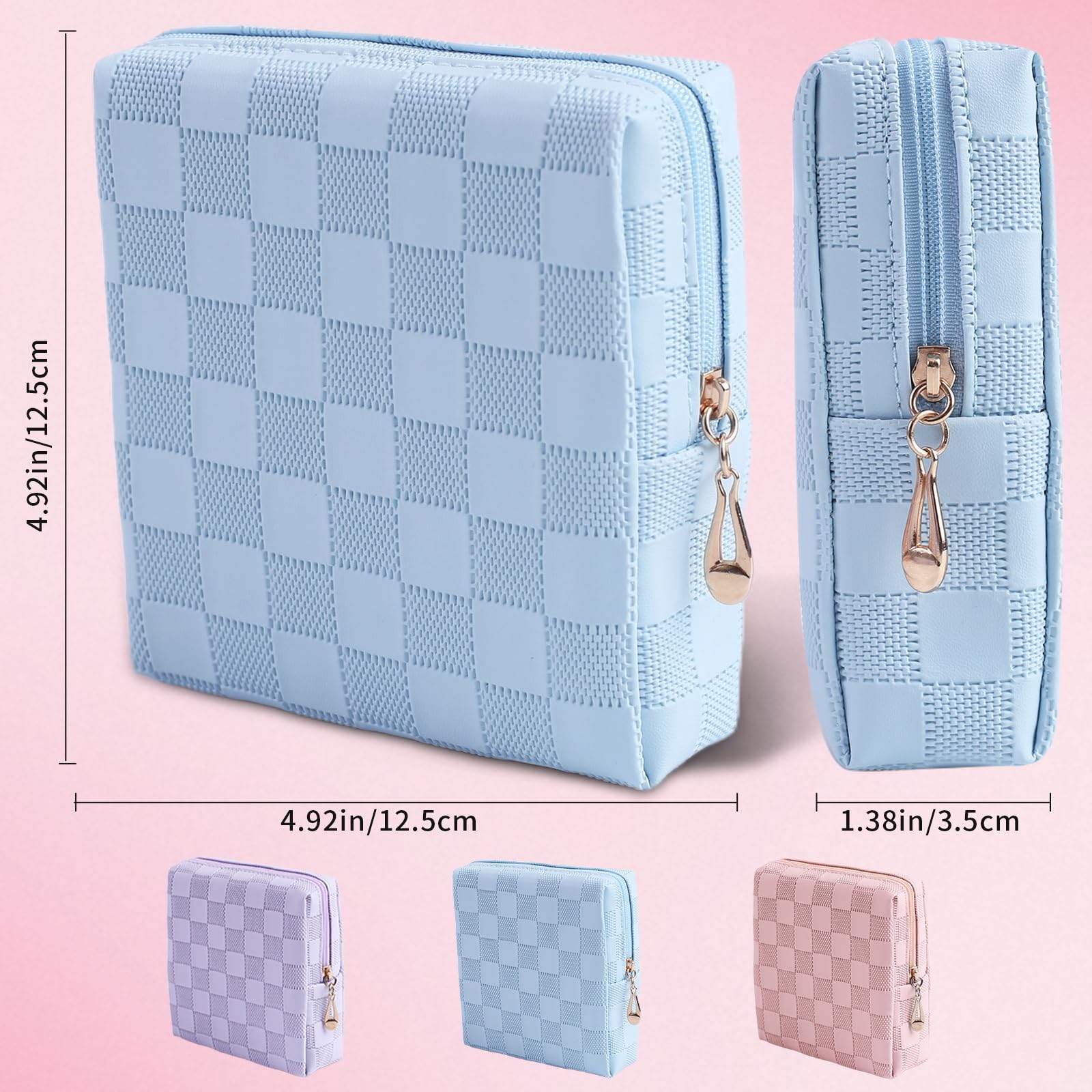 Bolsa de periodo para mujeres y niñas | Bolsa de almacenamiento de servilletas sanitarias de piel sintética | Lindas bolsas de almohadillas para el período | Bolsa menstrual discreta para 2