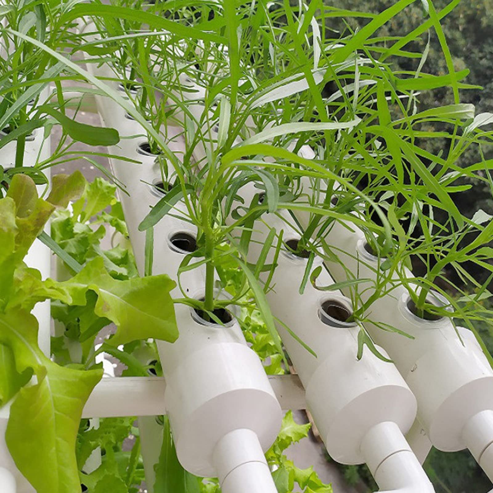 Kit De Cultivo Hidropónico 108 Agujeros 4 Tubos Hidropónico De PVC Sistema De Cultivo De Agua Plantas De Jardín para Hortalizas Lechuga Flores Frutas Verduras Sin Tierra Hidropónico