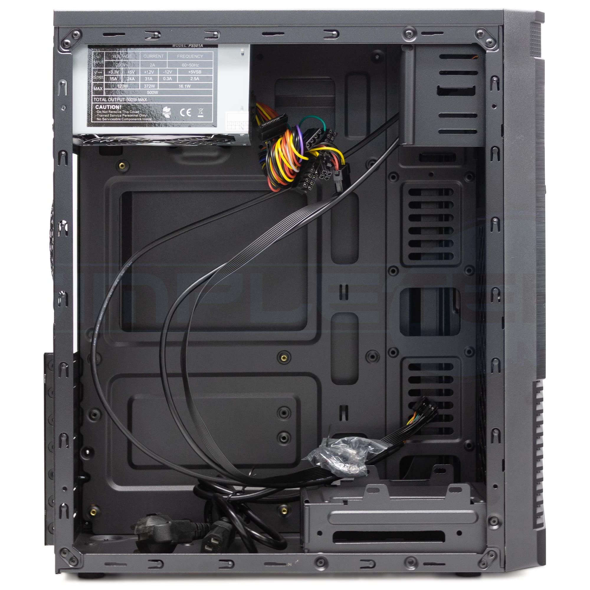 Simpletek Case Gaming Nero Con Alimentatore 500W | ATX MICRO-ATX MINI-ITX mATX TOWER Ventola 120mm
