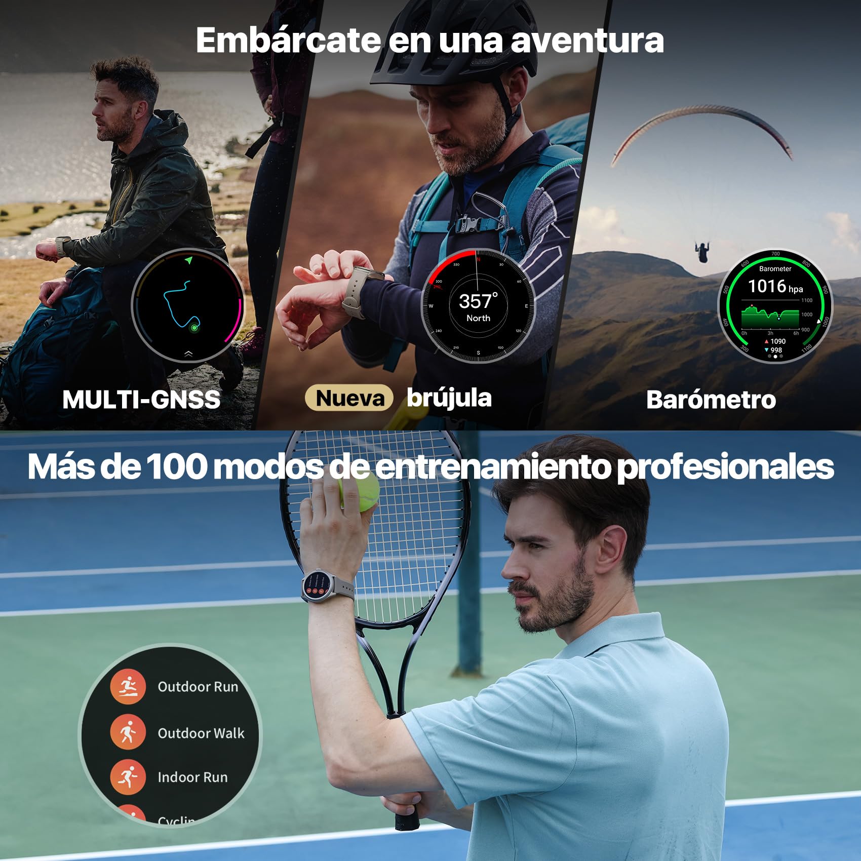 Ticwatch Pro 5 Sandstone Android Smartwatch, Snapdragon W5+ Gen 1 Wear OS Smartwatch, 80 Horas de duración de la batería, GPS Incorporado, brújula 5ATM, NFC No es Compatible con iPhone