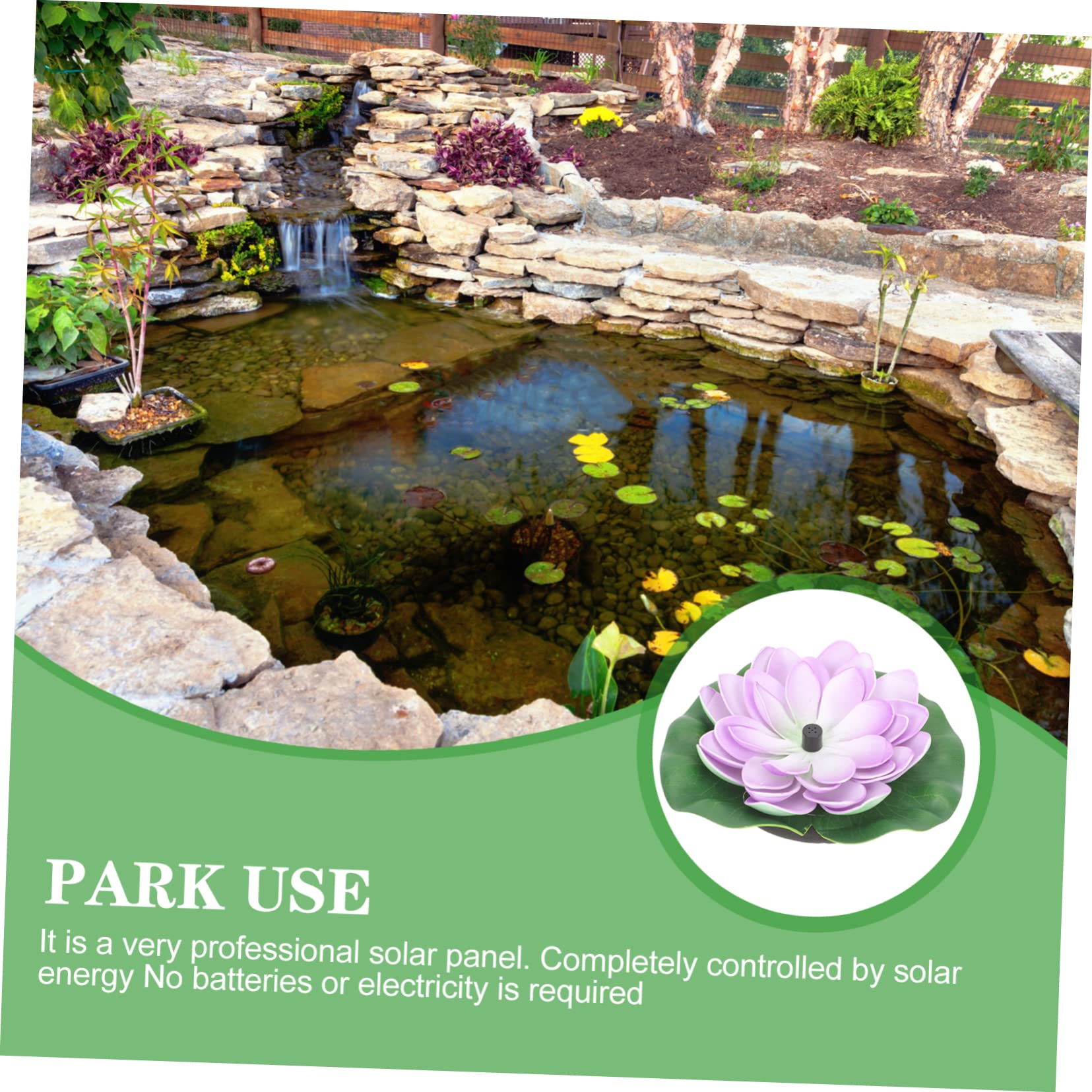Fuente Solar Flotante Estilo Loto Púrpura 7v Abs para Jardín