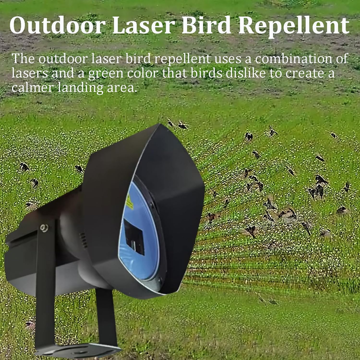 Repelente Láser Automático para Aves, Ahuyentador Láser De Aves | Escaneo Automático De Gran Angular De 120°, Resistente Al Agua Para Exteriores, Perseguir Palomas, Estorninos Y Gorriones