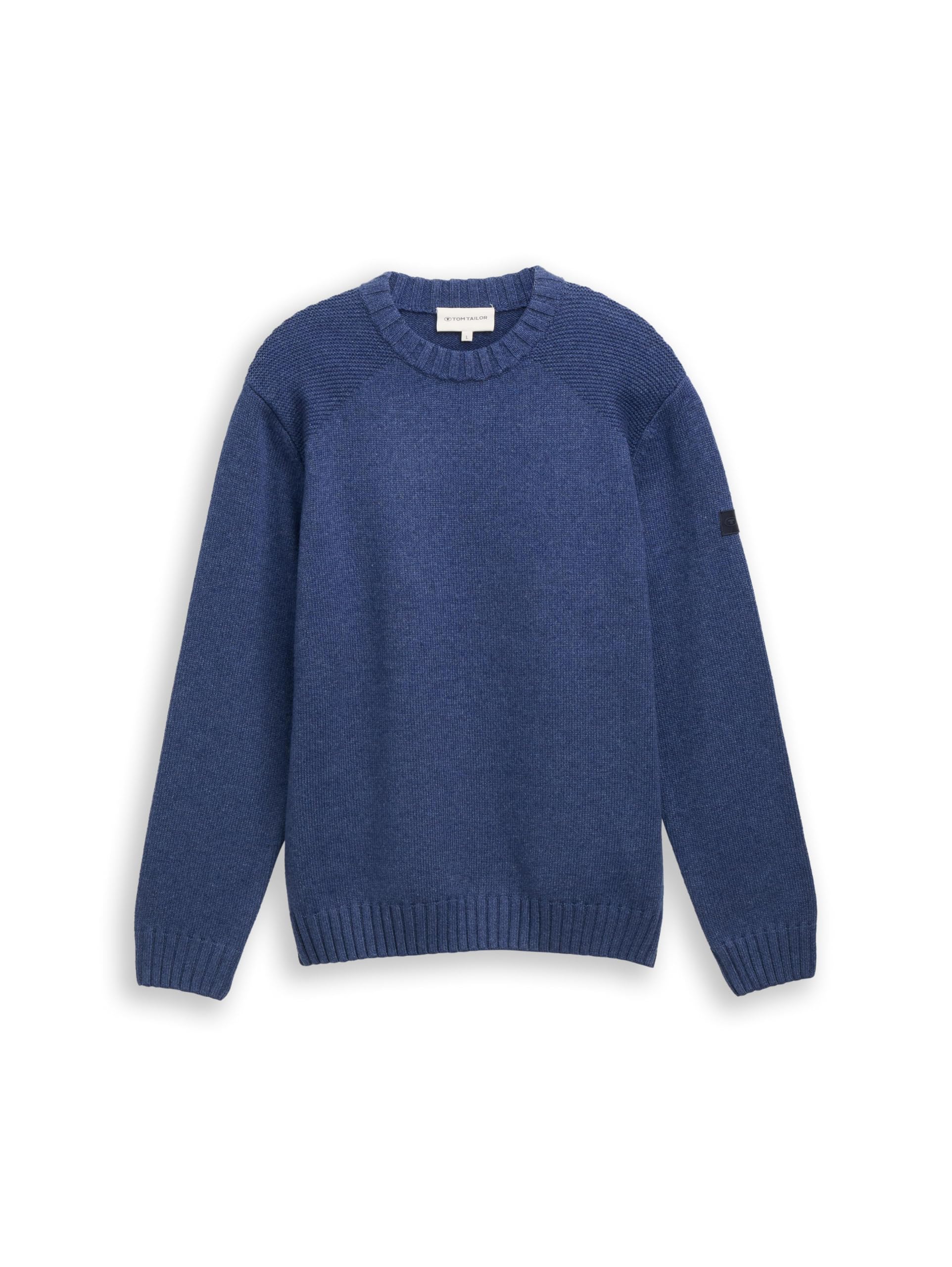 TOM TAILOR Herren Strickpullover mit RIPP-Details