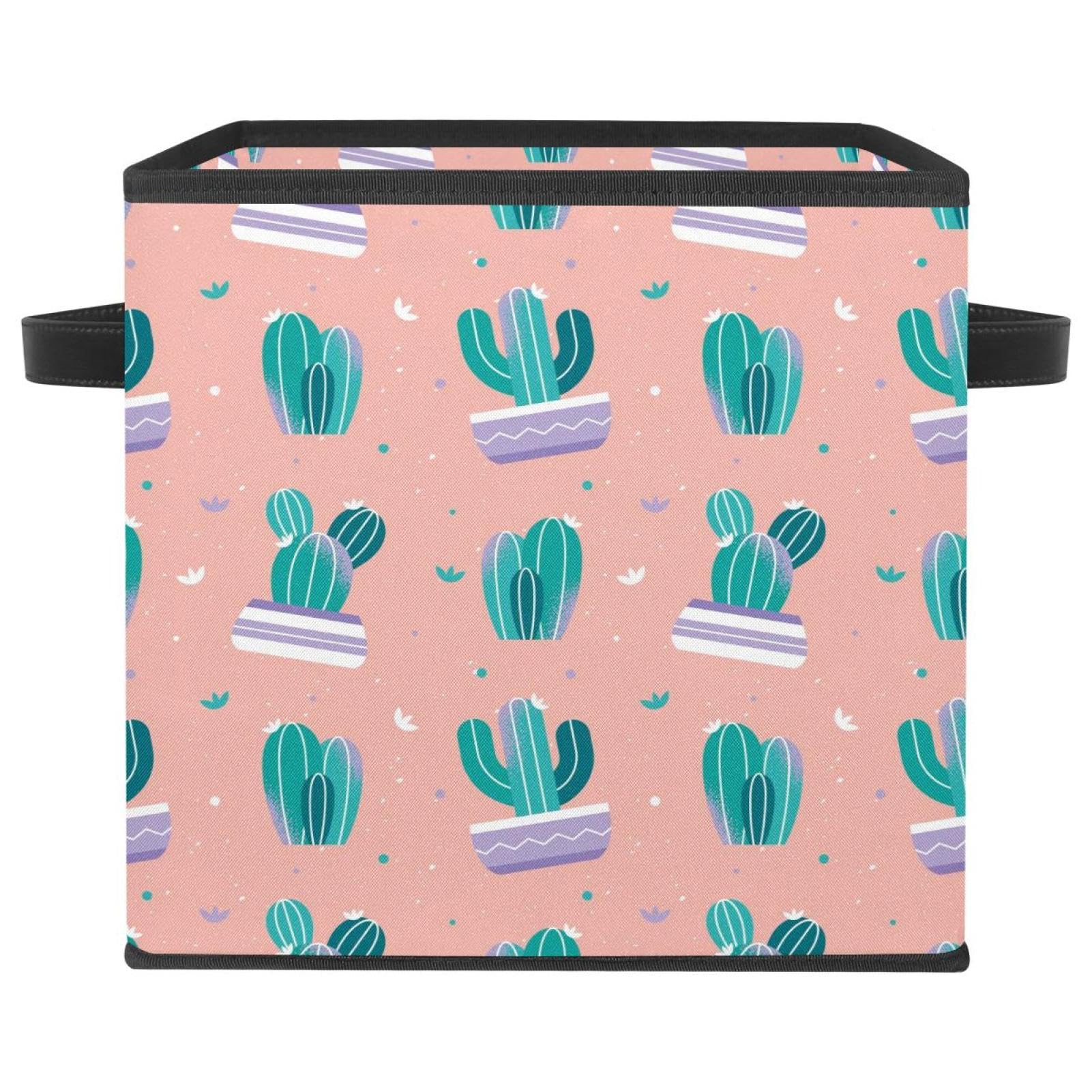 Panier de rangement pliable motif cactus pour créer un nid douillet et ordonné à la maison