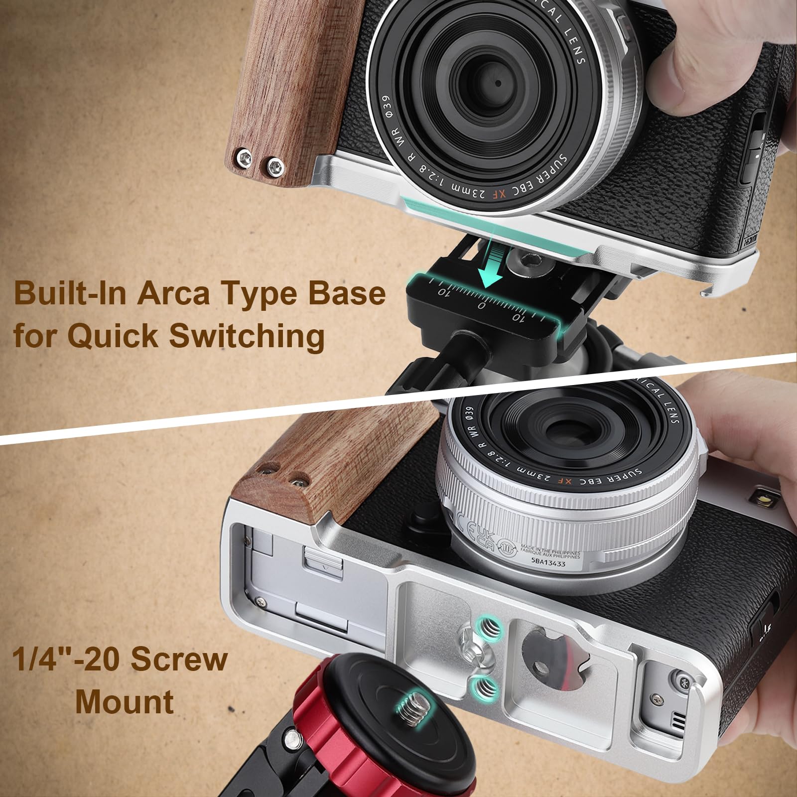 ★TPI Remoclip f. Leica レモクリップ　珍品！希少品ですから Amazon | Leftfoto X-E5 レトロハンドグリップ L字型ブラケット ローズ