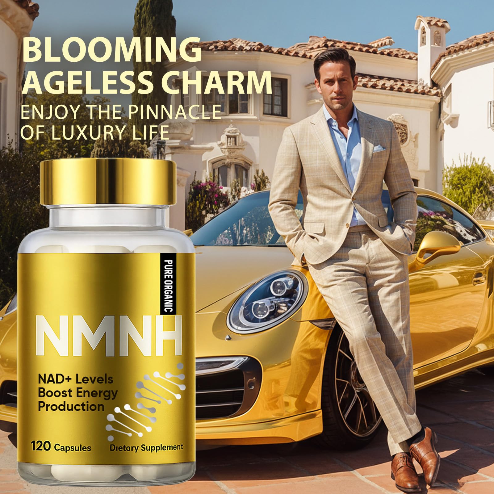 NMNH 1000 mg pro Portion, NAD+ Advanced Formula. Höchstdosiert für zelluläre Vitalität, Anti-Aging & Konzentration, Optimierte Absorption, 120 Kapseln