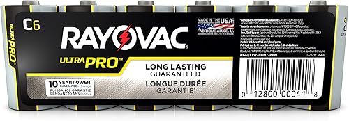 Rayovac Baterías alcalinas AL-C tamaño C (paquete de 6)