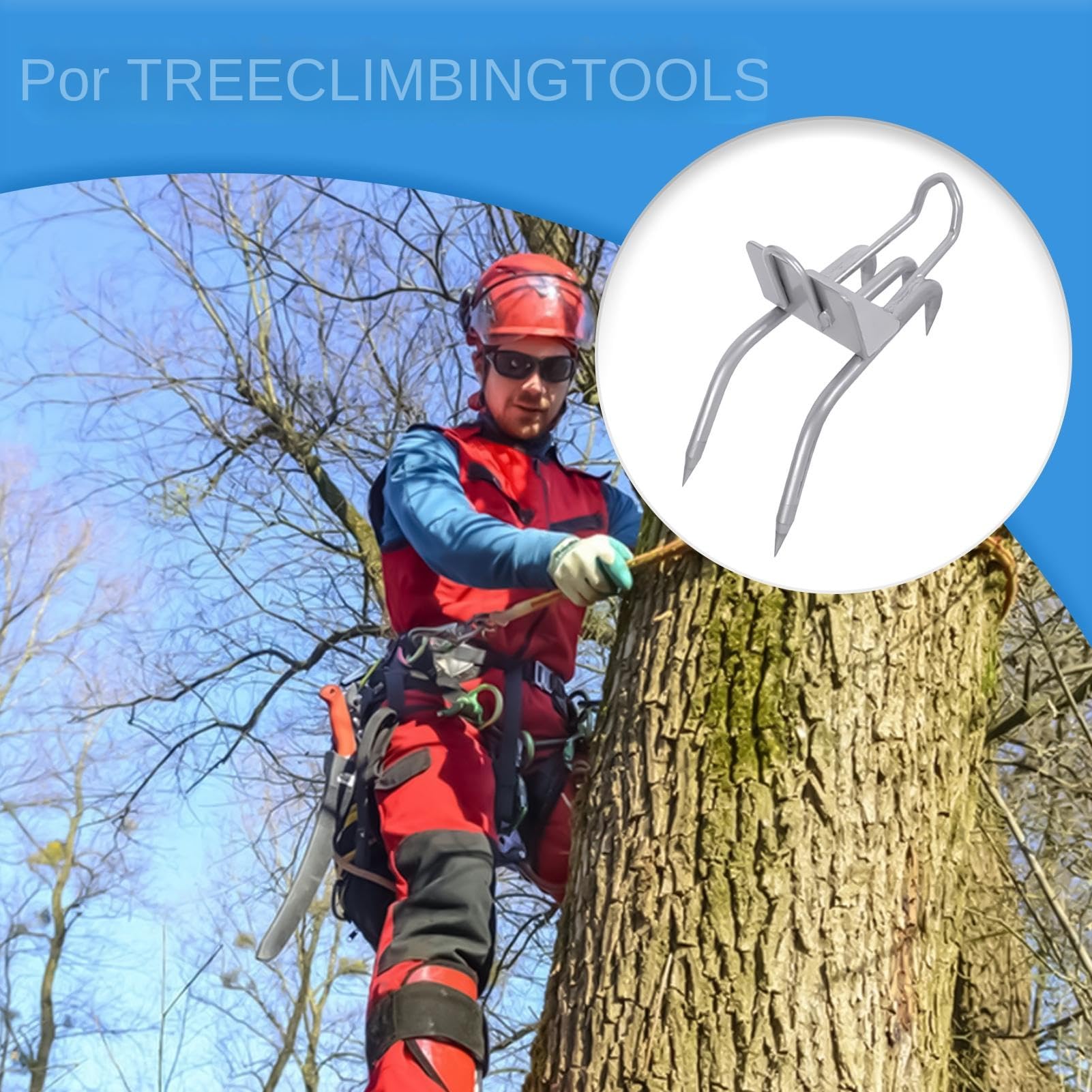 Garras para Escalar Árboles,Calzado de Seguridad para Arboristas (1 Par) - Herramientas Antideslizantes para Arboristas, Actividades al Aire Libre, Trabajos en Cubiertas y