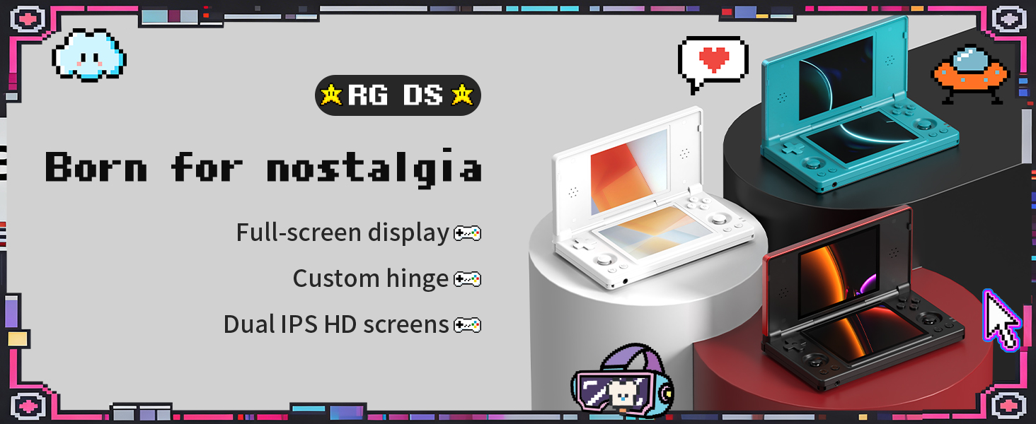 Amazon.com: Aivuidbs RG DS Foldable Handheld Game Console RK3568