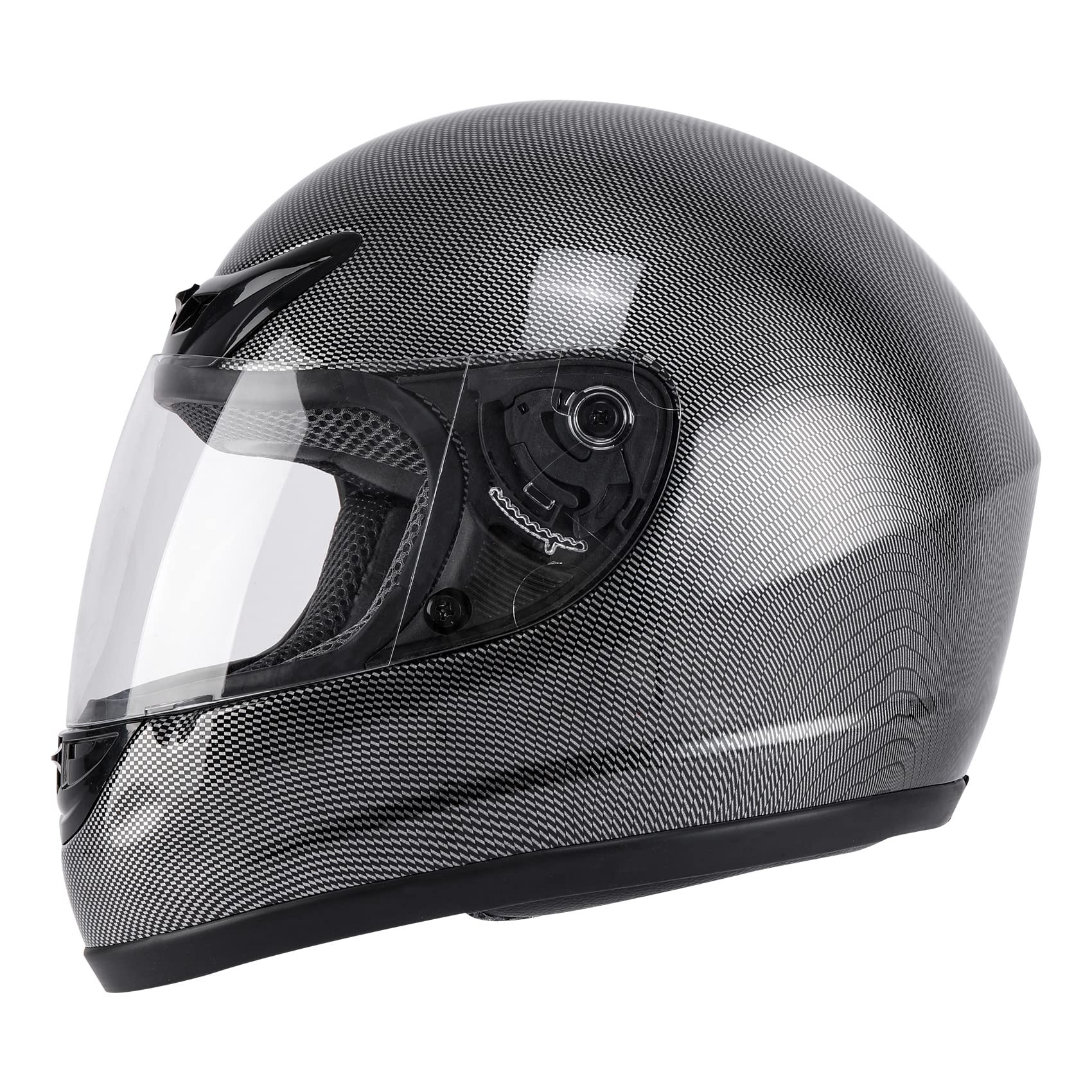 TCMT Adult Carbon Fiber Full Face Helmet with Flip Up Visor Off Road Street Dirt Bike ATV Motocross Motorcycle Cruiser Scooter Helmet DOT Approved