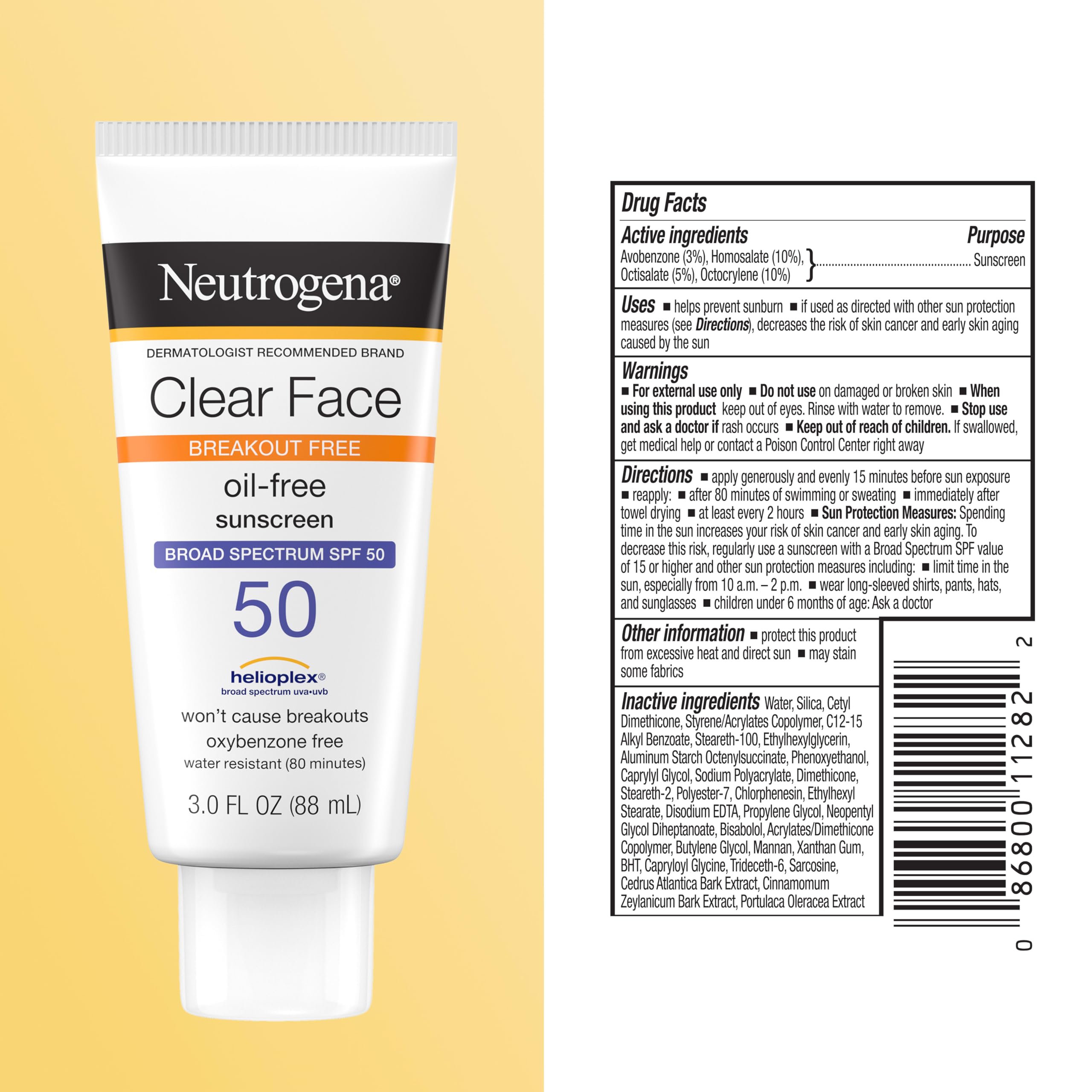 Neutrogena Clear Face Sunscreen SPF 50 - Breakout-Free! -8 Neutrogena Clear Face Sunscreen SPF 50 - Breakout-Free! -8