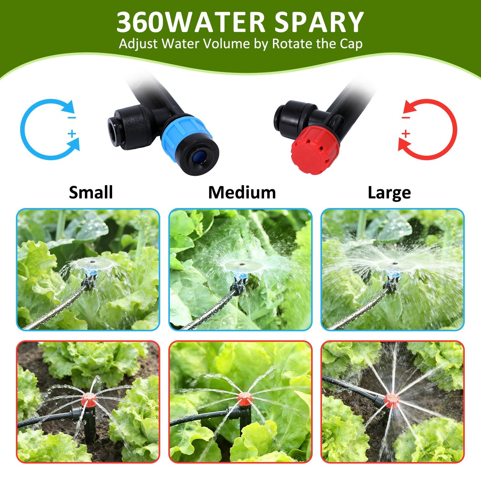 Kit di irrigazione a goccia da 90 m, sistema di irrigazione automatico da giardino, con tubo da 2,5 m, tubo di distribuzione da 6,3 m e accessori per giardino, prato, serra, piante, aiuola