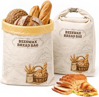 2 Pack Sourdough Bread Bags for Homemade Bread,Beeswax Bread Bag