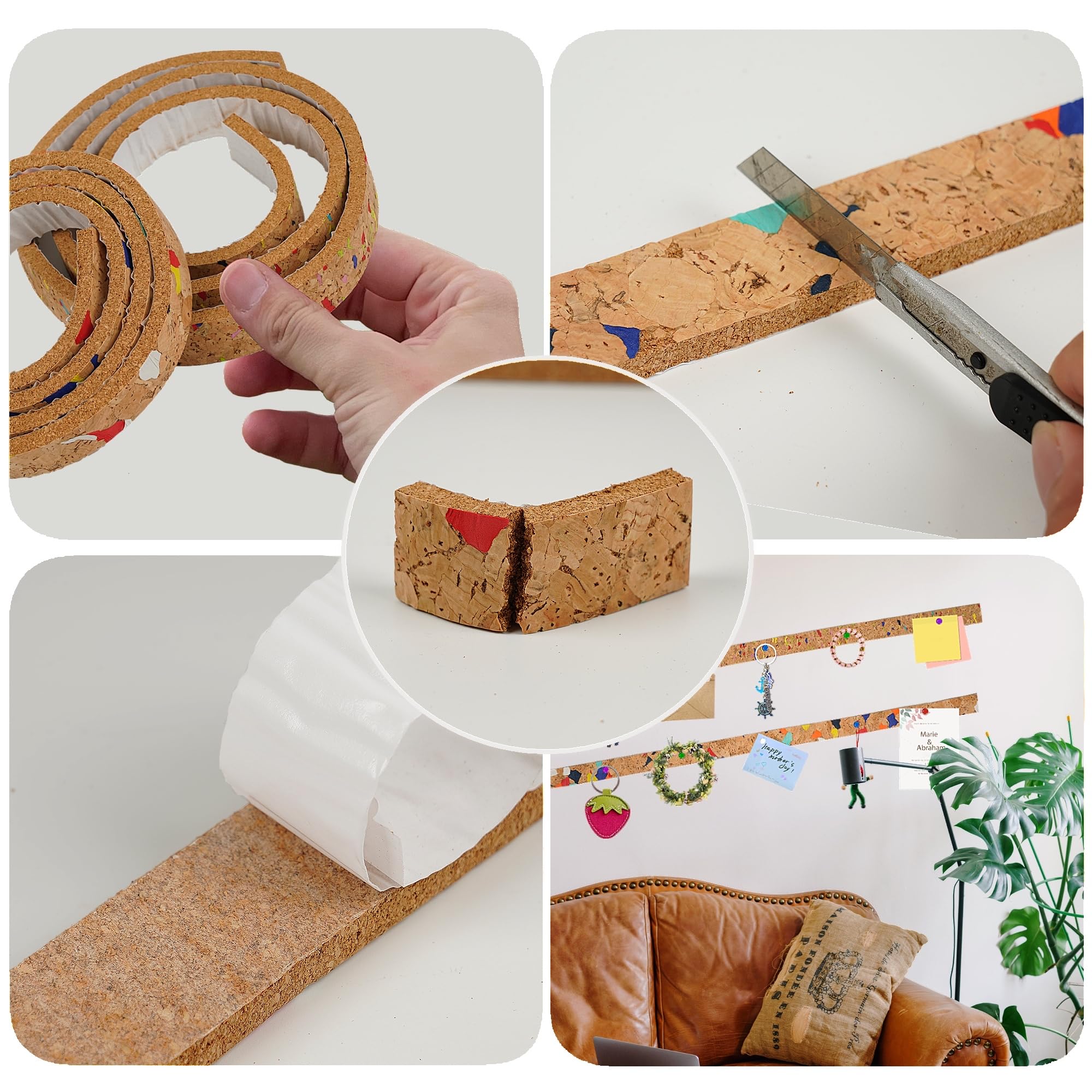2 rolki kolorowe tablice korkowe, paski barowe, tablica do przypinania na ściany, do kabiny, biura, biura, klasy, tablica informacyjna, pasek wiadomości, 1 x 102 cm każda rolka